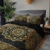 3Pcs Mandala Luxury Golden Black Bedding Duvet Cover Set Bohemian Bedding Quilt Set Mandala Themed Bed Quilt Set Black Golden