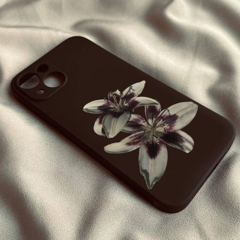 Lily Orchid Flower Print Soft Phone Case for IPhone 16 15 14 13 12 11 17 Pro Max XS XR X 7 8 16e 16 Plus SE 2 Soft Silcone Cover