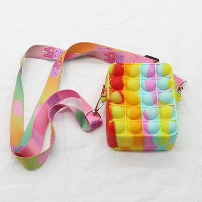 Hot Rianbow Cross Bag Fidget Toys For Children Christmas Gifts Push Its Bubble Stress Relief Sensory Toys Coin Purse Girls