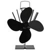 VidaXL Heat-Powered Stove Fan 4 Blades Black 51241