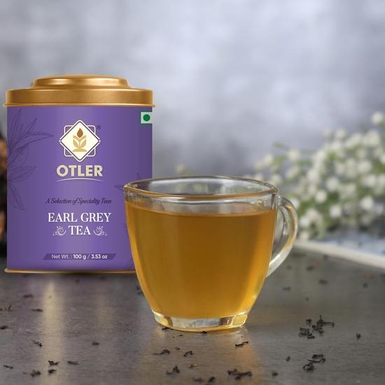Otler Earl Grey Black Tea Loose Leaf – 100g – Nilgiri Tea Blended with Natural Bergamot – Citrus-Flavored Aromatic Brew (New & Improved)