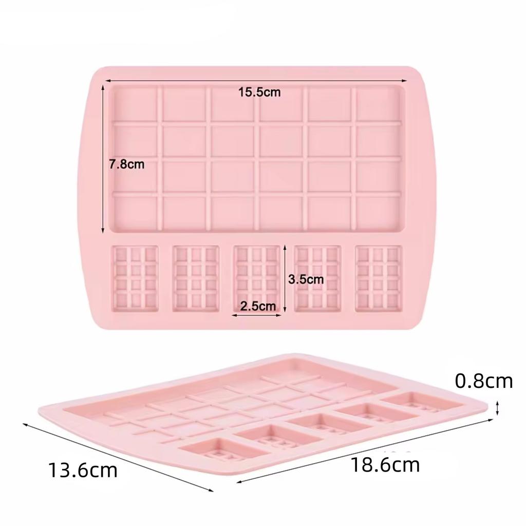 3-Pack Silicone Letter and Number Molds for Homemade Chocolate, Candy, Jelly or Ice Cubes, Cake Decorating, 21.5x11.5 cm, Brown/Pink