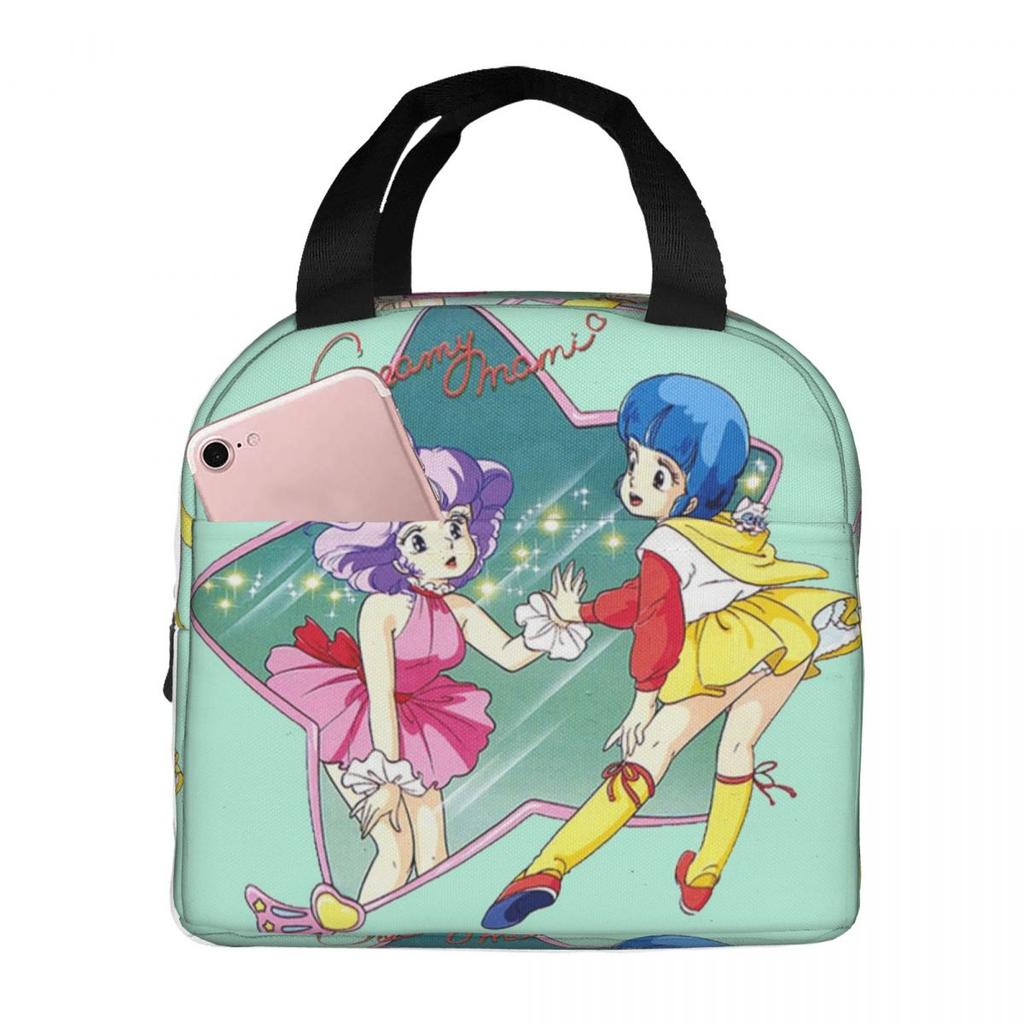 Creamy Mami 80s Magic Girl Anime Insulated Lunch Bag for Kids School Cooler Thermal Food Box Tote Portable Lunch Boxes Container