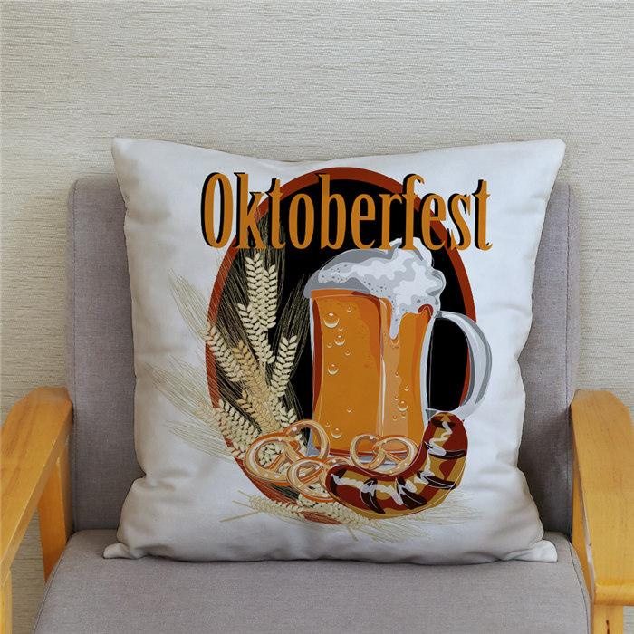 Vintage Beer Cushion Cover Peach Skin Pillowcase Fashion Home Decor Pillowcase Pillowcase
