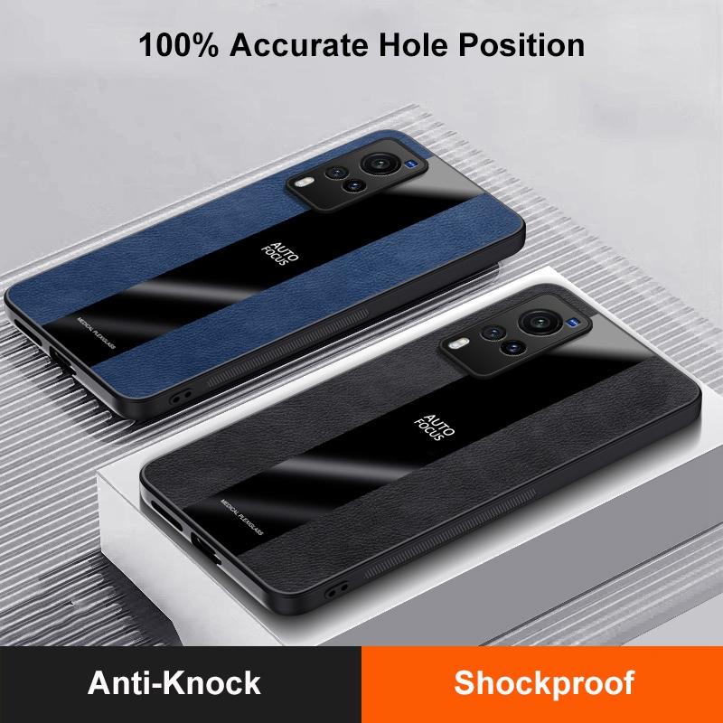 Ring Holder PU Leather Case For Vivo X60 Pro 5G Back Cover Luxury Magnetic Silicone Protection Phone Case For Vivo X60 Pro Plus