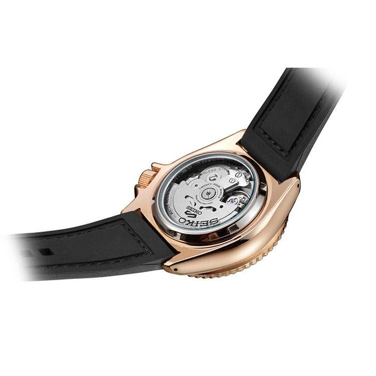 Seiko 5 Series Classic Fashion Mechanical Movement Silicone Strap Watch Men watches Black SRPD76K1