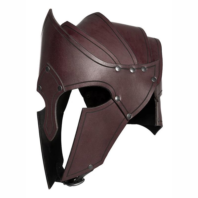Mittelalterliche Wikinger- & Römische Kriegerhelm-Maske für Cosplay & Halloween dunkelbraune