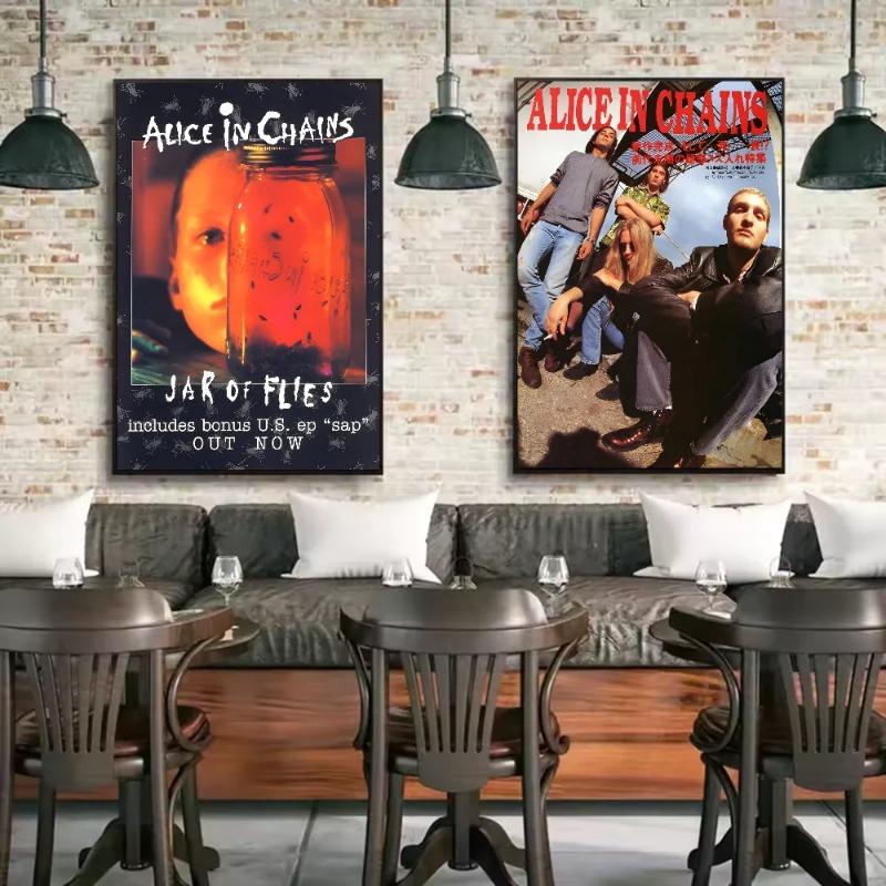 Retro Music Alice In Chains Poster HD art sticky wall waterproof home living room bedroom bar aesthetic decoration