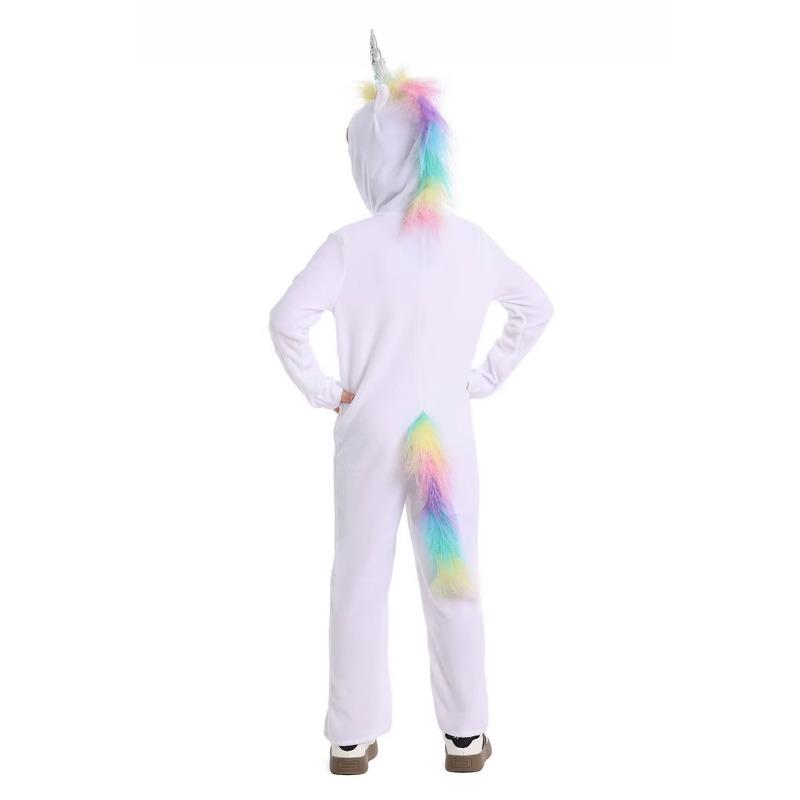 Rainbow Elf Unicorn Cosplay Costume for Children Girls Boys Stage Outfit Kids Halloween Festival Party Dress Up Jumpsuit Pajamas