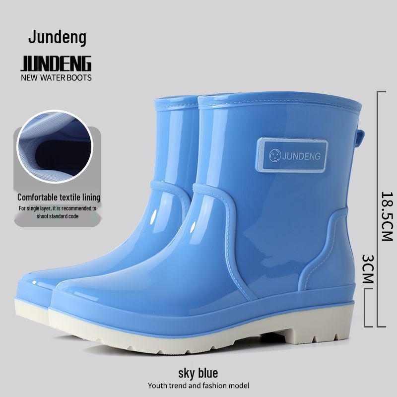 

Женские высокие водонепроницаемые резиновые ботинки - Нескользящие, на толстой подошве, модные Size 41/42