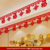 Bridal Room Celebration Set: Wedding & Festive Ceiling Décor with Fu Characters and Flower Garland
