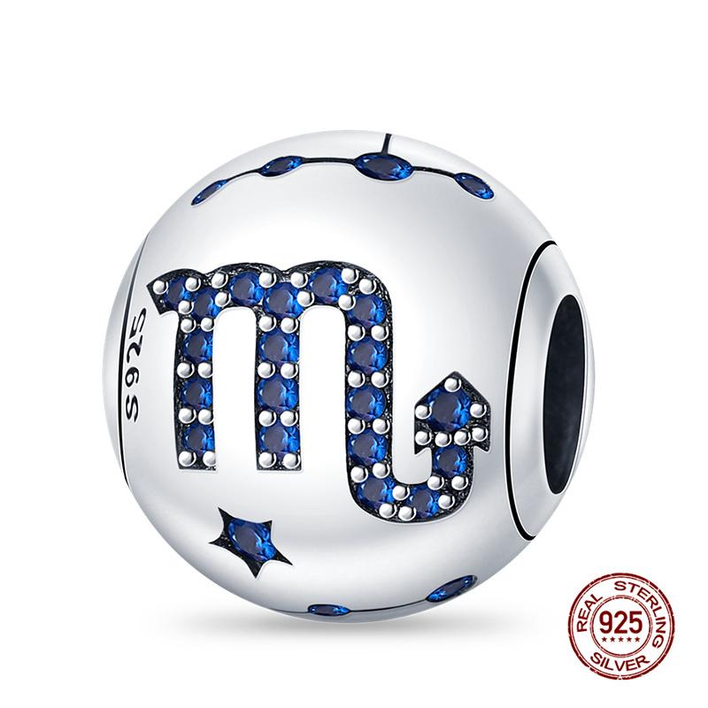 Original Charms Copper Twelve Constellations Charms Beads Fits Womens 3Mm Original Bracelets Necklace Diy Fine Jewelry Gifts