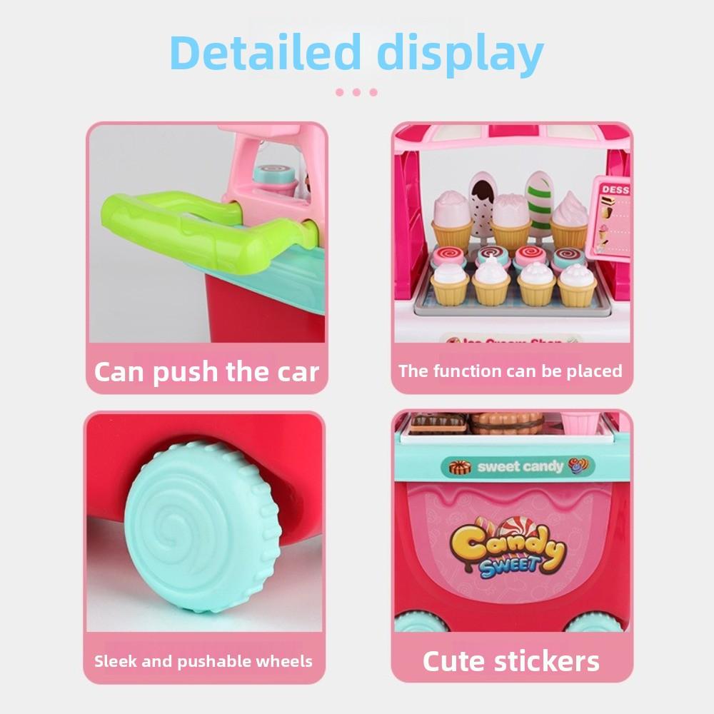 24pcs Removable Storage Children's Pretend Play Toys Ice Cream Parlour Toy Set  Kid's Activity