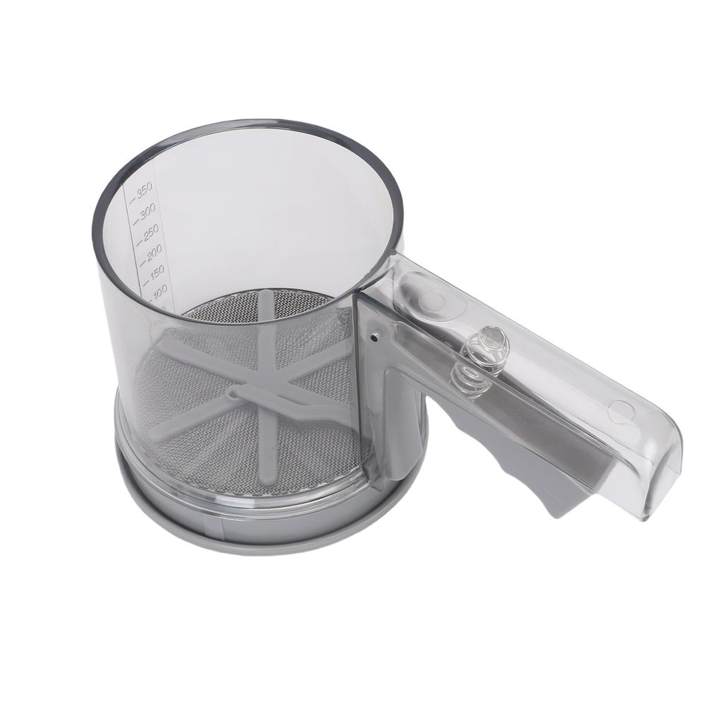 2 Layer Flour Sifter Baking Powder Sieve Stainless Steel Mesh One Hand Squeeze Mechanism for Flour Sugar Powder
