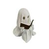 Cute Ghost Reading Book Figurine Small LED Lighted Halloween Ghost