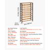 SucceBuy 48 Bottle Wine Rack 8-Tier Iron Wine Bottle Holder With Wood Table Top For Kitchen Pantry Bar 26''L X 9.3''W X 46.9''H
