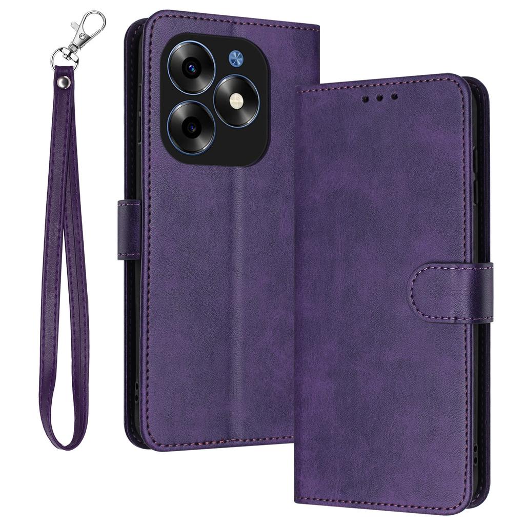 Shockproof Case for itel S23+ PU Leather Phone Cover with Strap