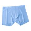 Men Summer Shorts Briefs Mid-rise Elastic Waist Thin Underwear Transparent Seamless Solid Color Quick Drying Shorts Panties