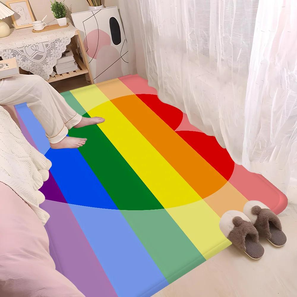 Mat podłogowy z flagą Pride LGBT Styl nordycki Mata wycieraczka do domu Mata do łazienki-toalety Mata dekoracyjna do sypialni hotelowej