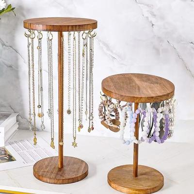 Solid Wood Necklace Earrings Stand Jewelry Organizer Jewelry Storage Rack  Bracelet Anklet