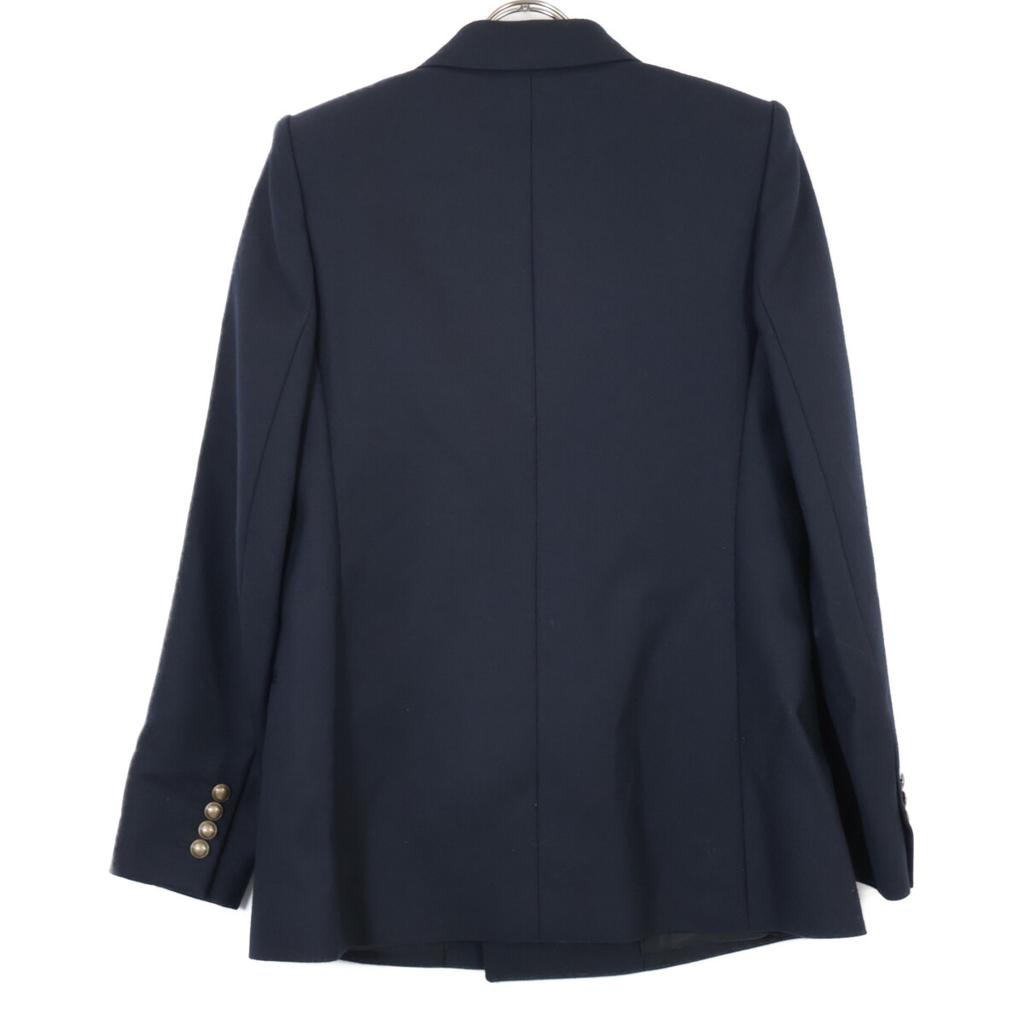Yves Saint-Laurent 2019 Navy Peak Lapel Double Tailored Jacket Jacket 38 blackUsed