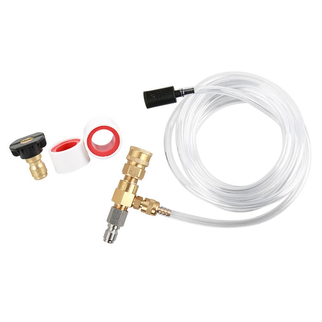 Chemical Injector Kits for Pressure Washer Soap Dispenser 3/8In Connectors Soap Injector with Siphon Hose & Soap Nozzle