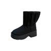 Thick-soled heightening short boots women's small medium tube Martin boots slim velvet snow boots warm boots