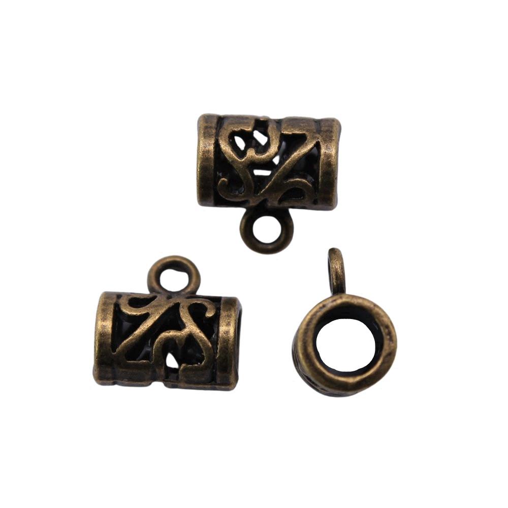 Antique Twisted Pattern Bail Connectors For Charm Attachments Craft Jewelry Accessories