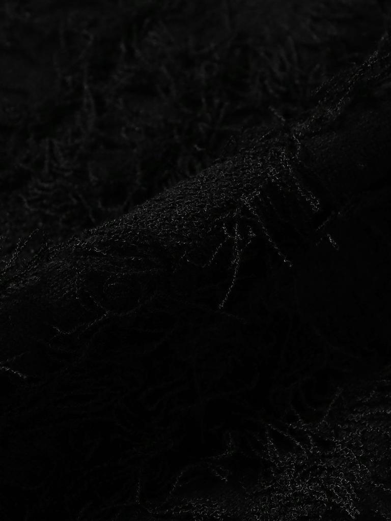 Ray Beams S/S Knit Vest with Fringe, Half Sleeves, Women's, Black, One Size