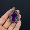 Purple Flash Labradorite Jewelry, 999 Copper Wire Wrapped Pendant Handmade Gemstone Jewelry, Gifts For Wife Brand New Pendant