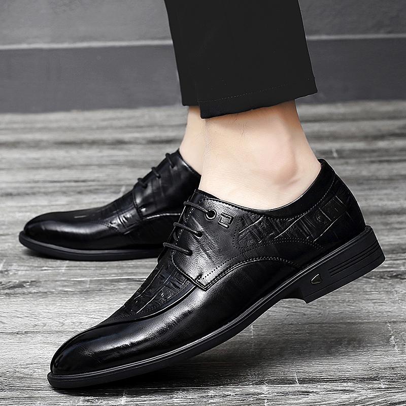 Fashionmen dress shoes Formal Oxford Shoes for Men Wedding Shoes Leather Italy Pointed Toe Mens party Shoes Sapato Oxfords Masculino