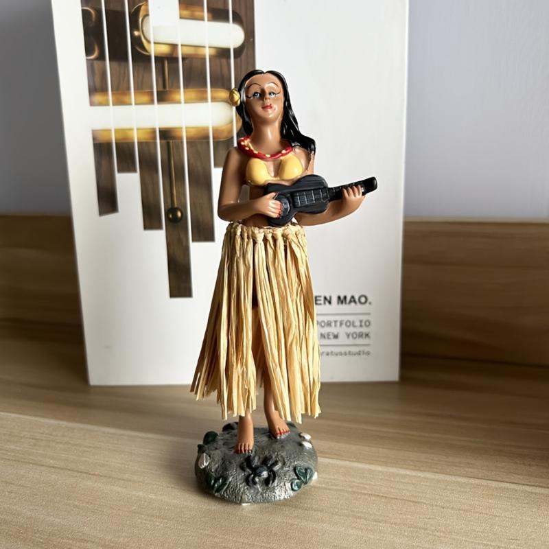 Vibrant African Dancing Girl Sculpture Handcrafted Resin Car Dashboard Decors For Home Office Display