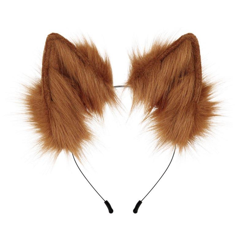 Plush Simulation Handmade Animal Ear Headband, Plush Dress Up Wolf Ear Headband Cosplay Play Lone Wolf Hair Accessories