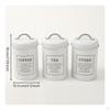 3 Pieces Kitchen Canister Set Airtight Storage Countertop Metal Canisters with Lids for