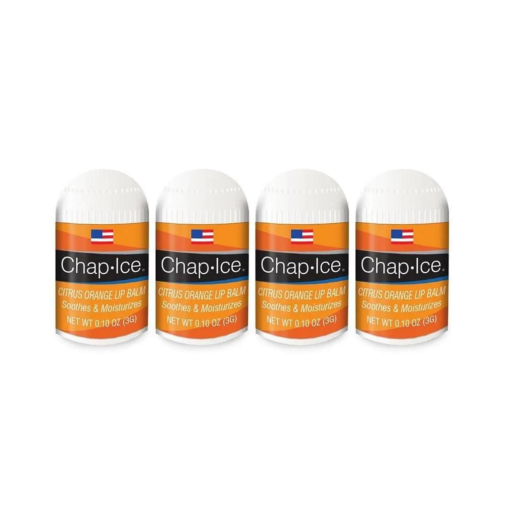 Chap-Ice Mini Lip Balm 4-Pack Citrus Flavor - Chap-Ice Mini Lip Balm, 4 count - Made in USA, 0.10