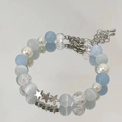 Star Sea Star Blue Beaded Bracelet Summer Mori Design Sense Niche Premium Bracelet New