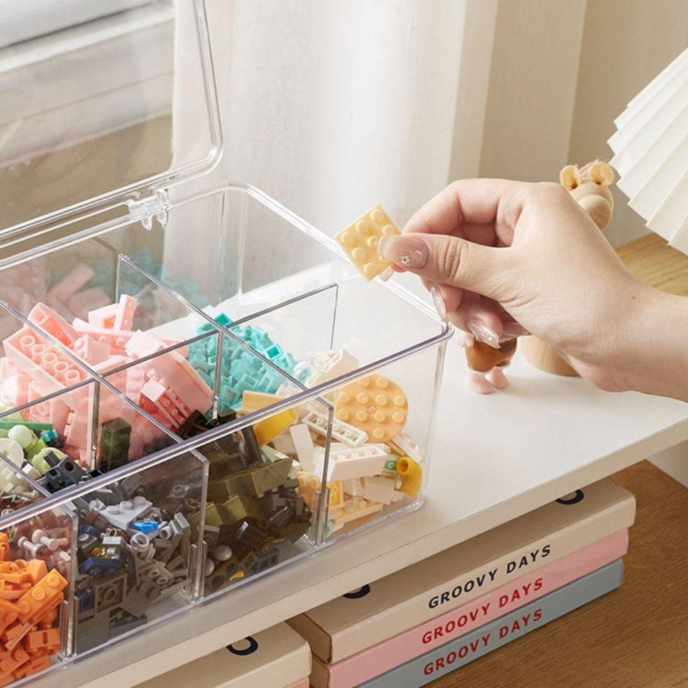 Organizer Coffee Bag Compartment Box with Lid Transparent Flip Top Storage Box  Seasoning