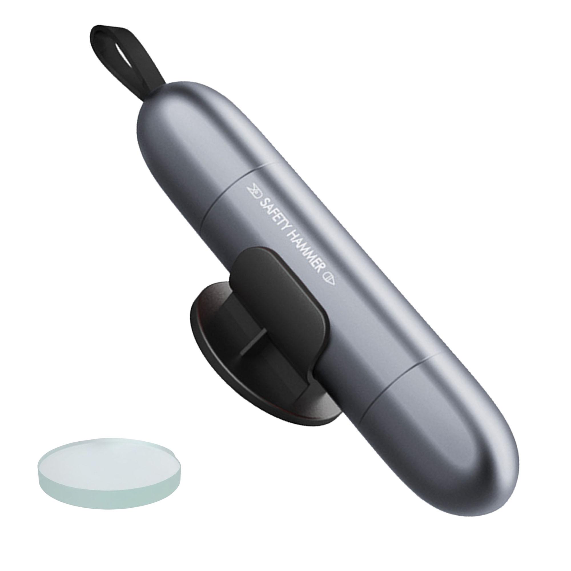 

Аварийный молоток для автомобиля, Молоток безопасности, Стеклобой, Аварийный молоток 2-в-1 для автомобильного стекла с резаком для ремня безопасности для автомобиля, автобуса, Аварийный молоток серый