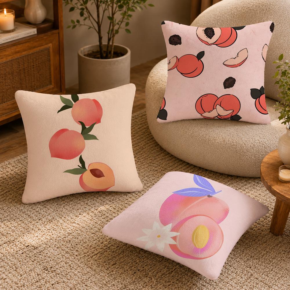 Peach Cushion Cover Anti-dustmite Pillowcase Invisible zipper silky short plush Sofa cushion cover