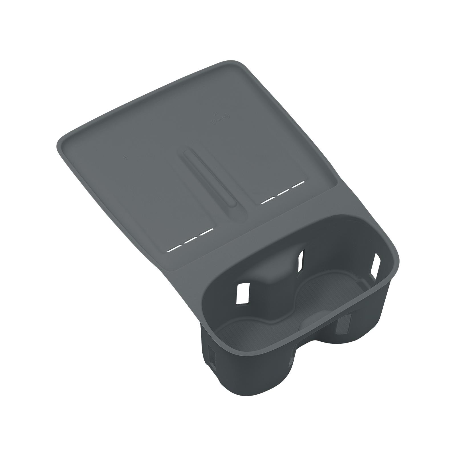 

for Xpeng G6 2025 2026 Cup Holder With Anti Dirt Pad Phone Charging Silicone Anti-slip Shock-Absorbing Tray Accessiories темно серый