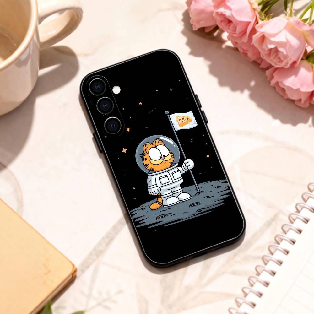 

P-Playful G-Garfield C-Cat phone Case For Samsung Galaxy A73,A72,A71,A70,A53,A52,A51,Others Soft Black Shell Samsung a52