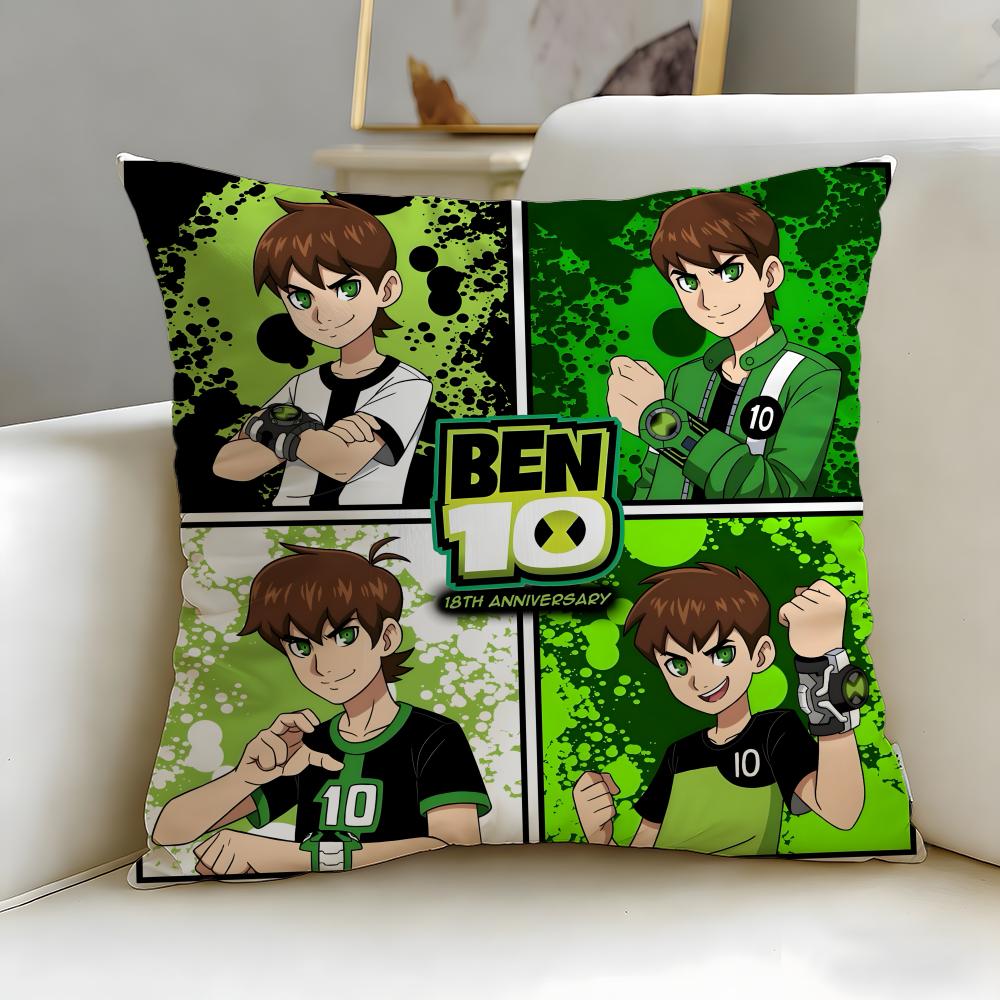 Classic Cartoon Ben 10 Ultimate Alien Cushion Cover Soft & Easy-Wash Pillow Case – Versatile for Couch, Bed, Travel and Office