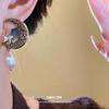 Silver Needle Diamond Moon Star Pearl Earrings French Retro Fashion Temperament Earrings Light Luxury Premium Earrings Women