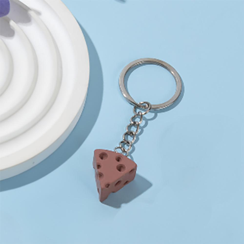 

Cartoon Triangle Cheese Keychain Sweet Dessert Bag Pendant Handmade Gift Couple Family Keychain Pendant