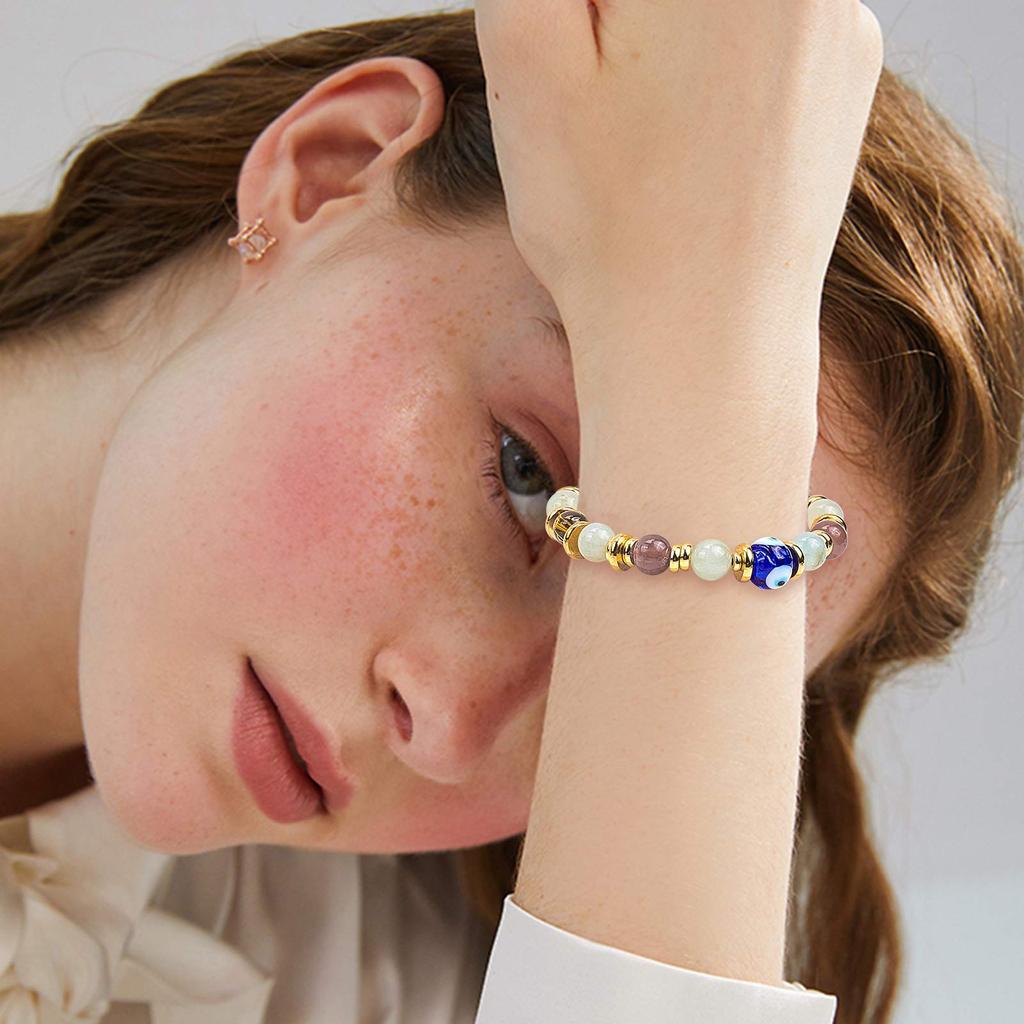 UNICRAFTALE Approximately 48 Pieces 4 Types Rondelle Beads Flat Stainless Steel Beads Flat Round Beads Spacer Beads Golden Metal Beads Metal Beads