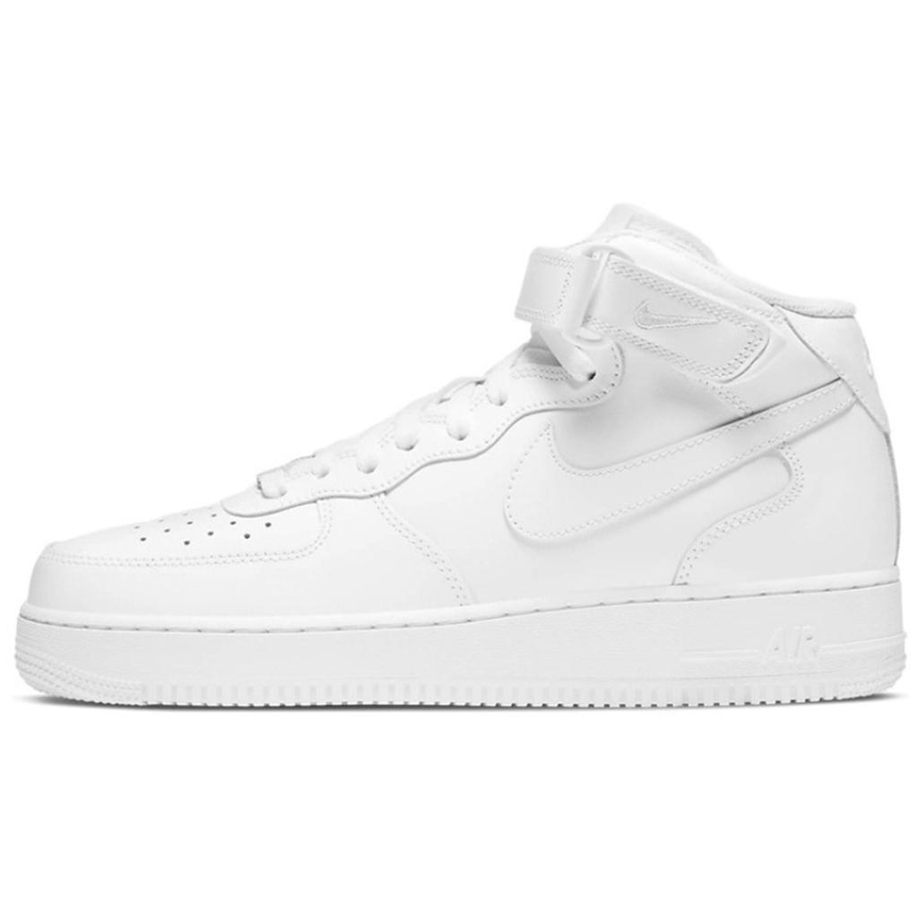 Nike Air Force 1 '07 Air Force 1 Slip Resistant Abrasion Resistant Mid top Skateboard Shoes Men's Gray Red White CW2289-111(Team131-)