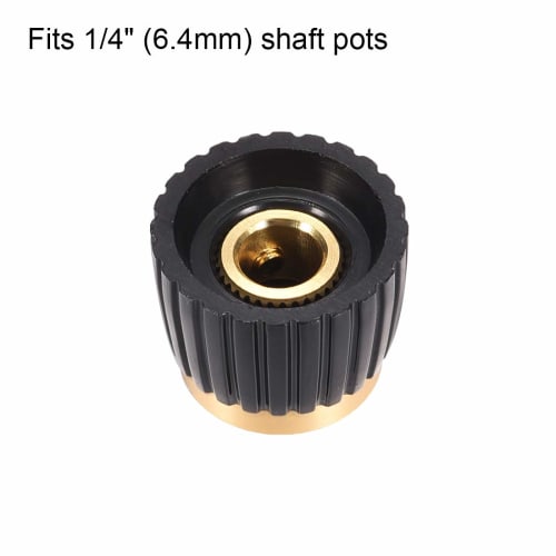 uxcell Volume Control Knob, Rotating Knob, Gold Tone Cap, Black, Marshall Style