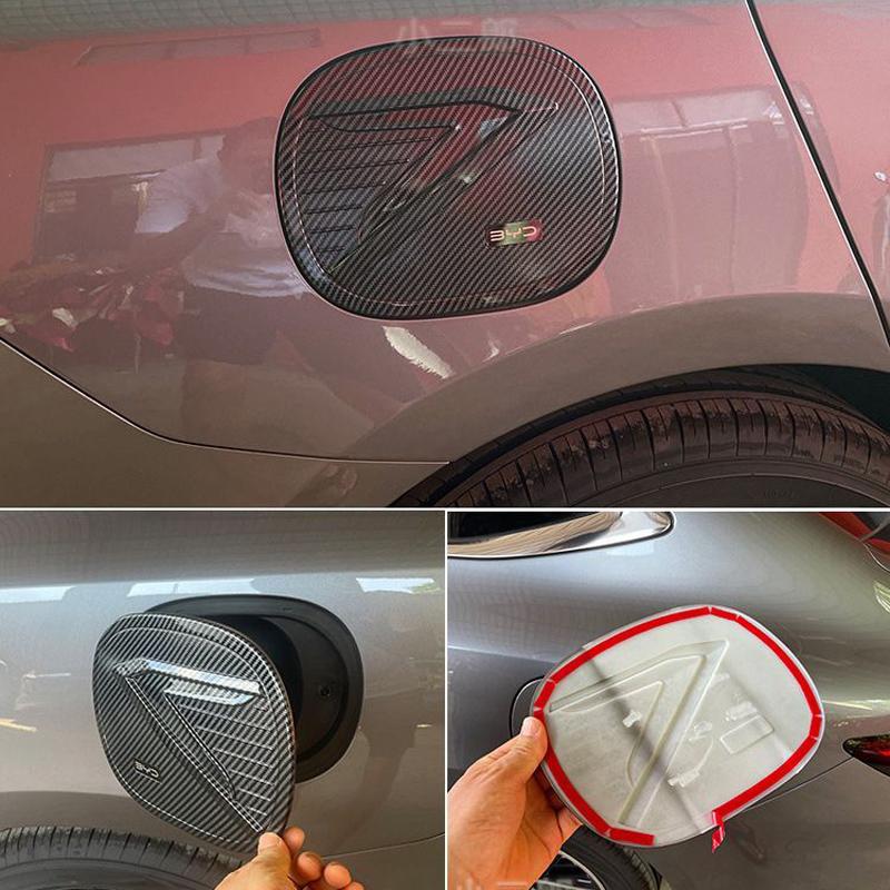 For Byd M9 2025 Accessories Car Charging Port Cover Protection Fuel Tank Cap Decorative Stickers ABS Carbon Black Styling