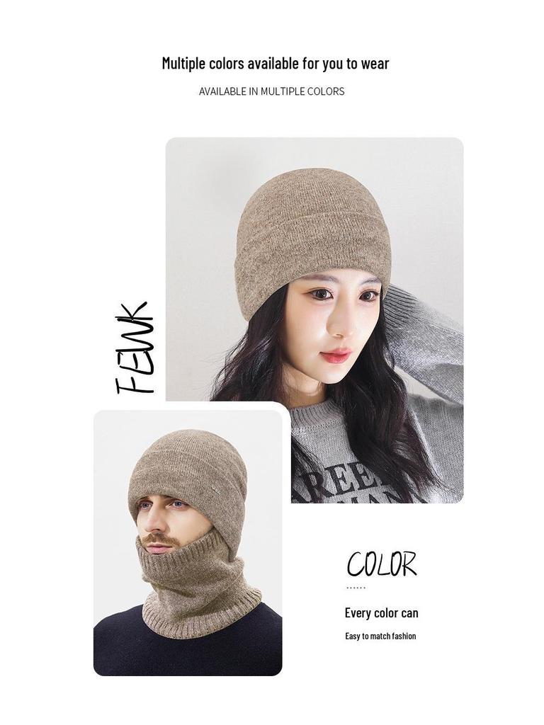 Men's Winter Wool Knit Hat with Ear Covers for Outdoor Travel and Cycling.