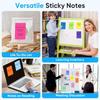 12 Pack Lined Sticky Notes in Bright Colors,Sticky Note Pads 4x6 inches,Sticky Notes with Lines, Self-Stick Note Pads, Large Rectangular Memo Pads